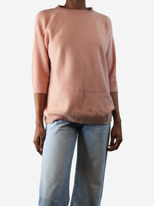 Margaret Howell Peach short-sleeved wool jumper - size UK 6