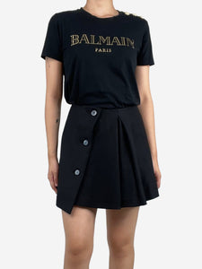 Balmain Black graphic logo T-shirt - size S