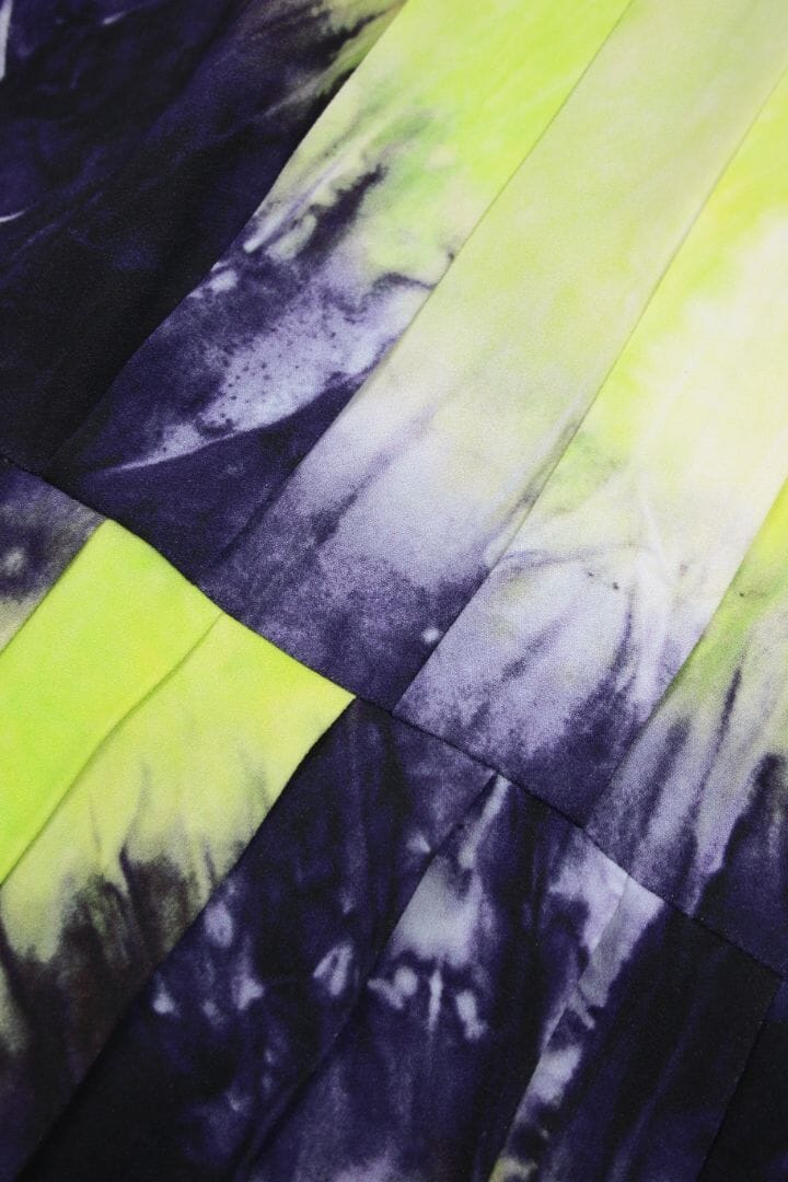 Multi tie-dye print pleated midi dress - size UK 10 Dresses Prada 