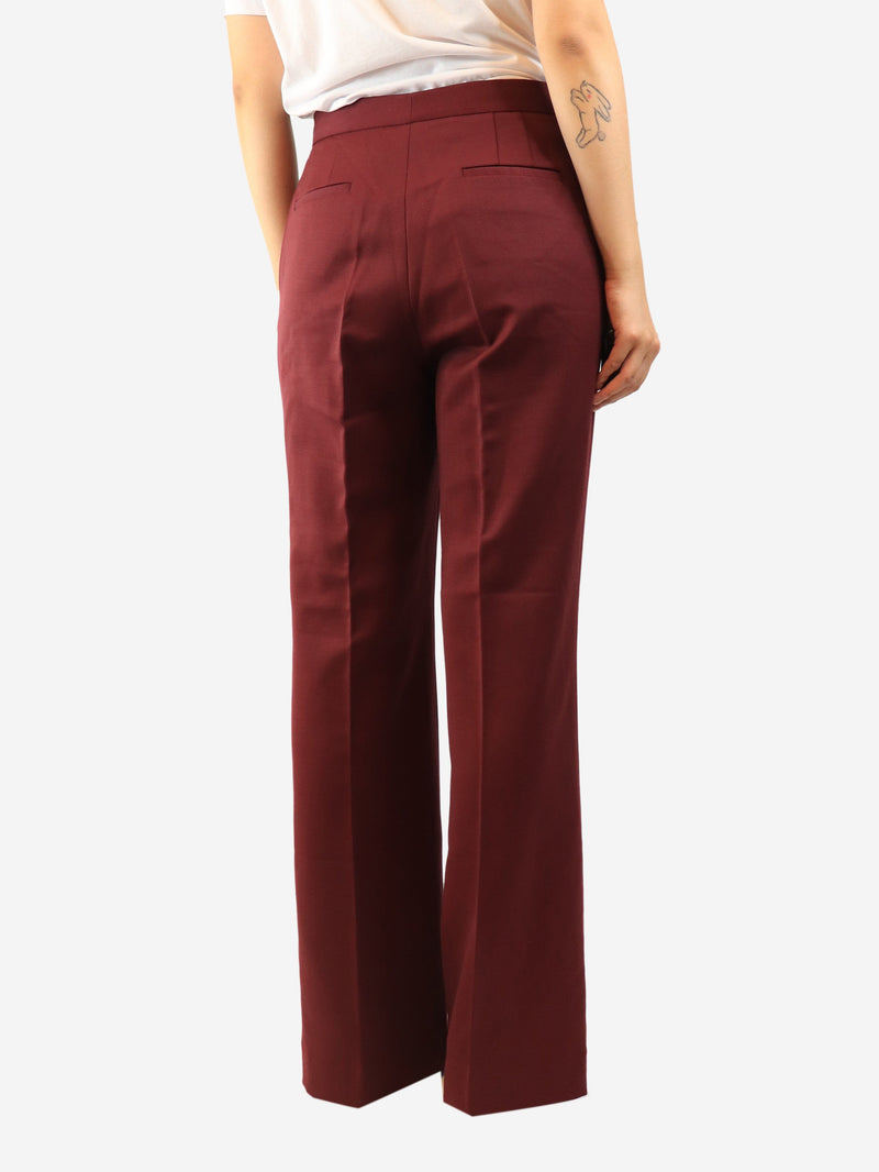 Burgundy wool trousers - size UK 12 Trousers Gabriela Hearst 