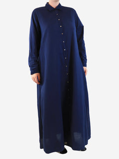 Black cotton midi shirt dress - size M Dresses Xirena 