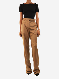 Brown wool suit trousers - size UK 8 Trousers Max Mara 