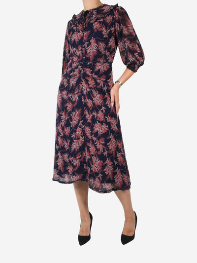 Blue floral printed dress - size UK 10 Dresses Brora 