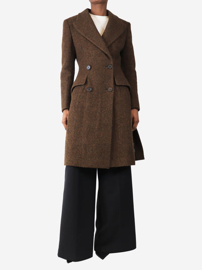 Brown double-breasted wool coat - size UK 8 Coats & Jackets Prada 