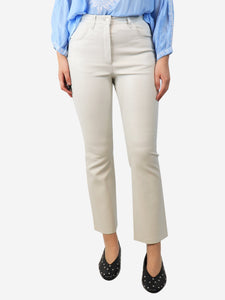 Joseph Off white Duke leather stretch trousers - size UK 8