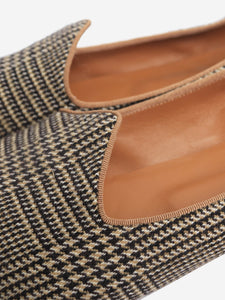 Le Monde Beryl Brown tweed check flat shoes - size EU 42