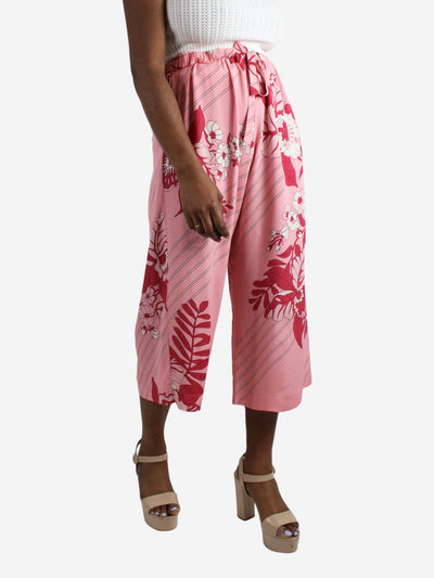 Pink foral print silk-blend culottes - size IT 46 Trousers Etro 