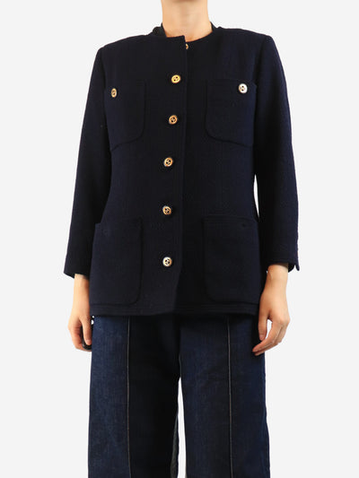 Navy vintage tweed jacket - size UK 8 Coats & Jackets Chanel Boutique 