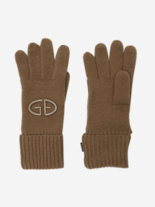 Goldbergh Goldbergh Brown knit gloves - size