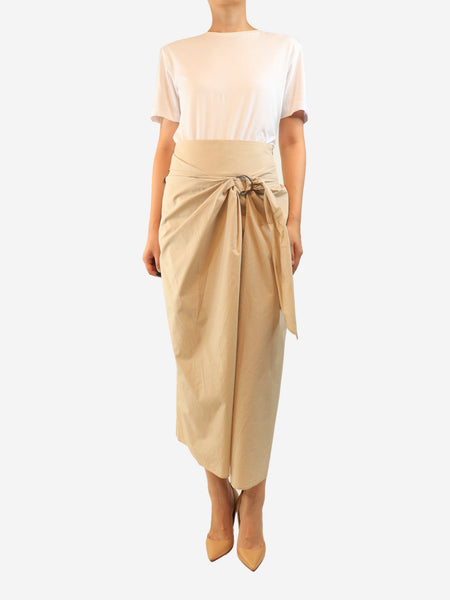 Neutral layered cotton skirt - size UK 8 alternate image