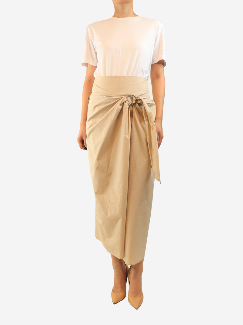 Neutral layered cotton skirt - size UK 8