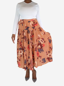 Ulla Johnson Orange printed skirt - size UK 12