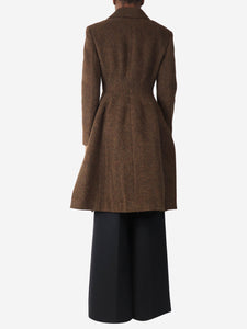 Prada Brown double-breasted wool coat - size UK 8