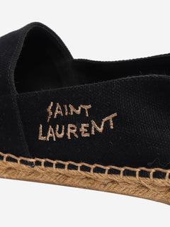 Black canvas espadrilles - size EU 39 (UK 6) Flat Shoes Saint Laurent 