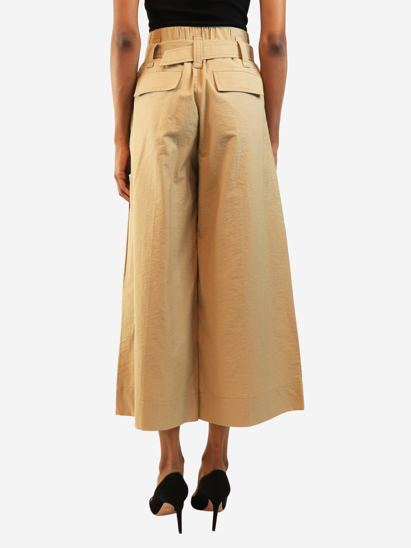 Neutral belted cotton trousers - size UK 4 Trousers Brunello Cucinelli 