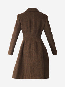 Prada Brown double-breasted wool coat - size UK 8