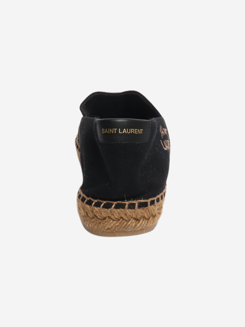 Black canvas espadrilles - size EU 39 (UK 6) Flat Shoes Saint Laurent 