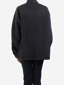 Prada Dark grey logo denim jacket - size UK 4