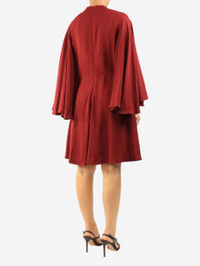 Burgundy crepe cape dress - size UK 14 Dresses Giambattista Valli 