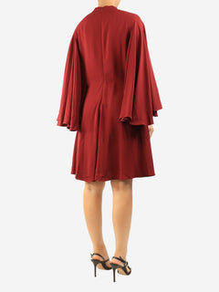 Burgundy crepe cape dress - size UK 14 Dresses Giambattista Valli 
