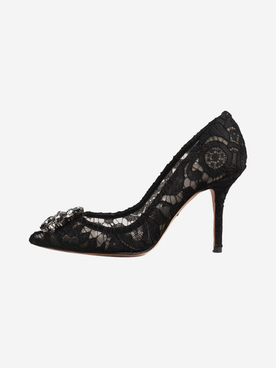 Black bejewelled lace pumps - size EU 36 Heels Dolce & Gabbana 