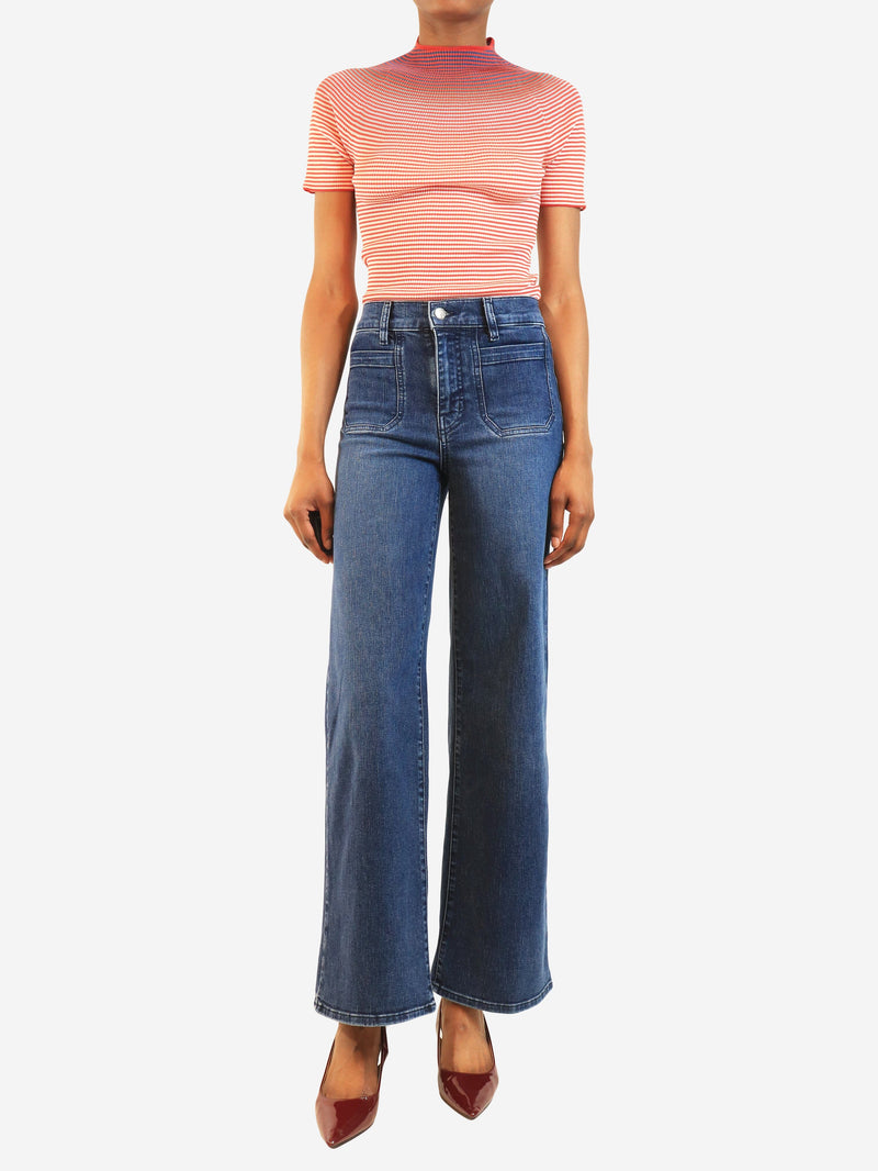 Blue Le Slim Palazzo jeans - size UK 6 Denim Frame 