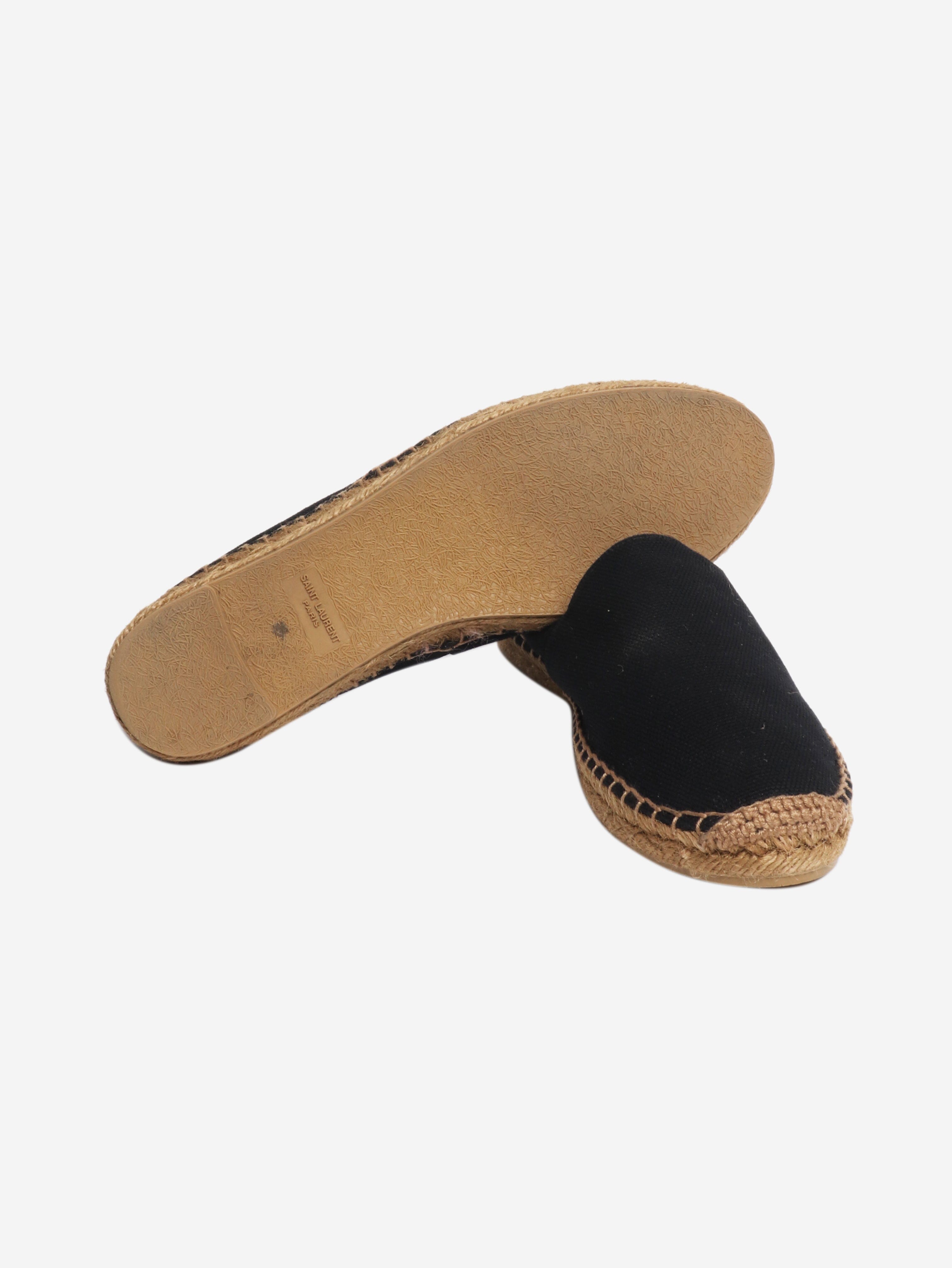 Black canvas espadrilles - size EU 39 (UK 6) Flat Shoes Saint Laurent 