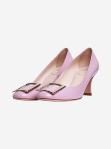 Roger Vivier Lilac patent buckle front block heel pumps - size EU 36