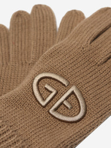 Goldbergh Goldbergh Brown knit gloves - size