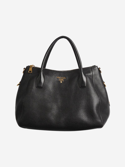 Black gold hardware leather top handle bag Top Handle Bags Prada 