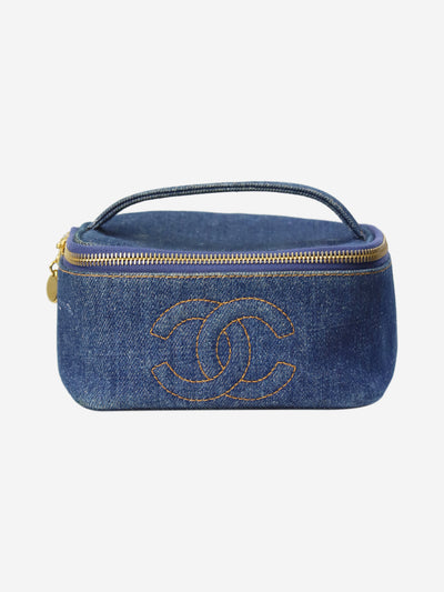 Blue 1996 CC mark stitch vanity bag Top Handle Bags Chanel 