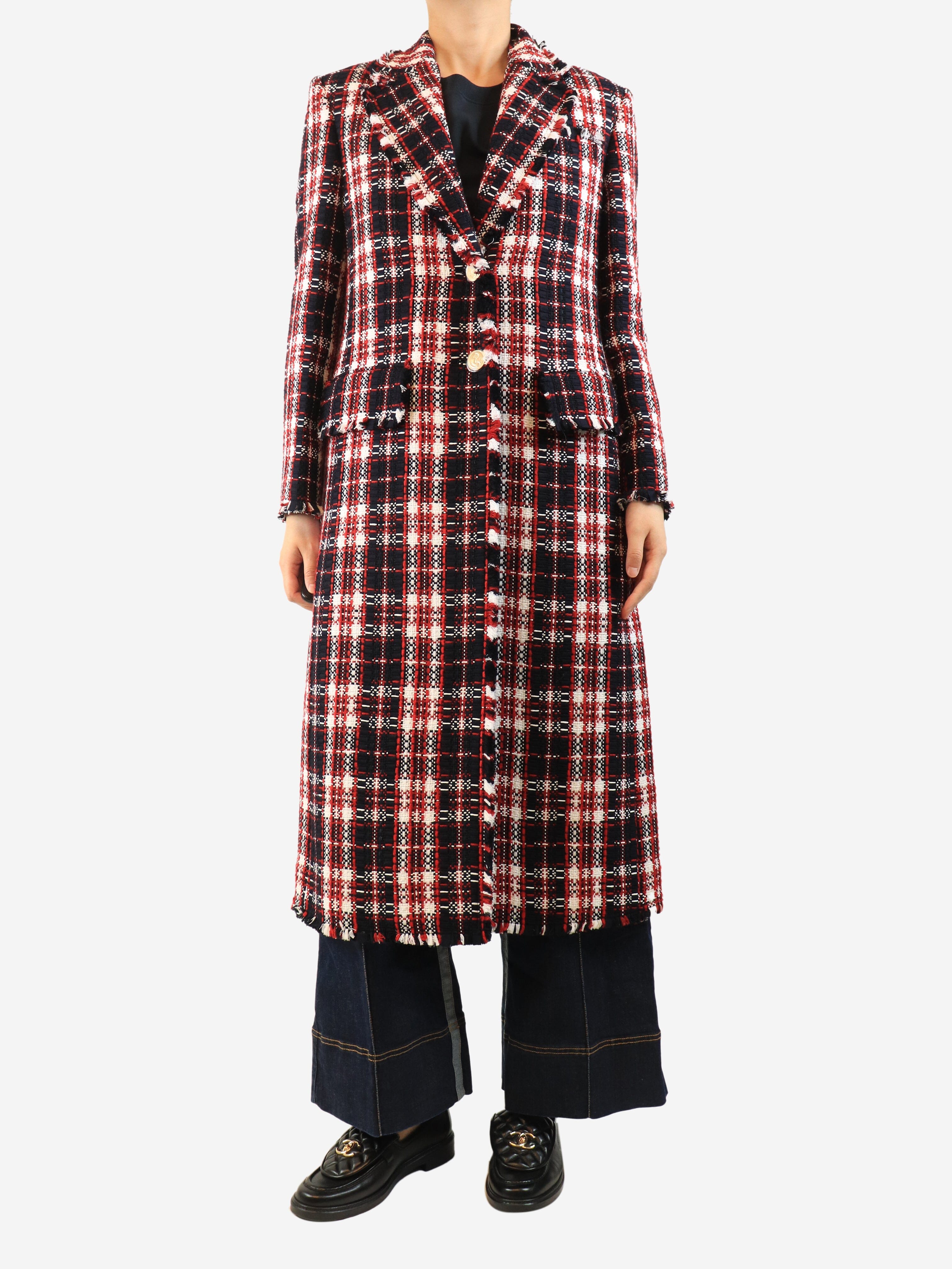 Red tartan check coat - size UK 10 Coats & Jackets Thom Browne 