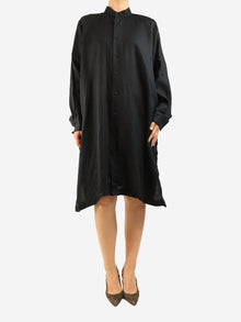 Black linen shirt dress - size S Dresses Eskandar 
