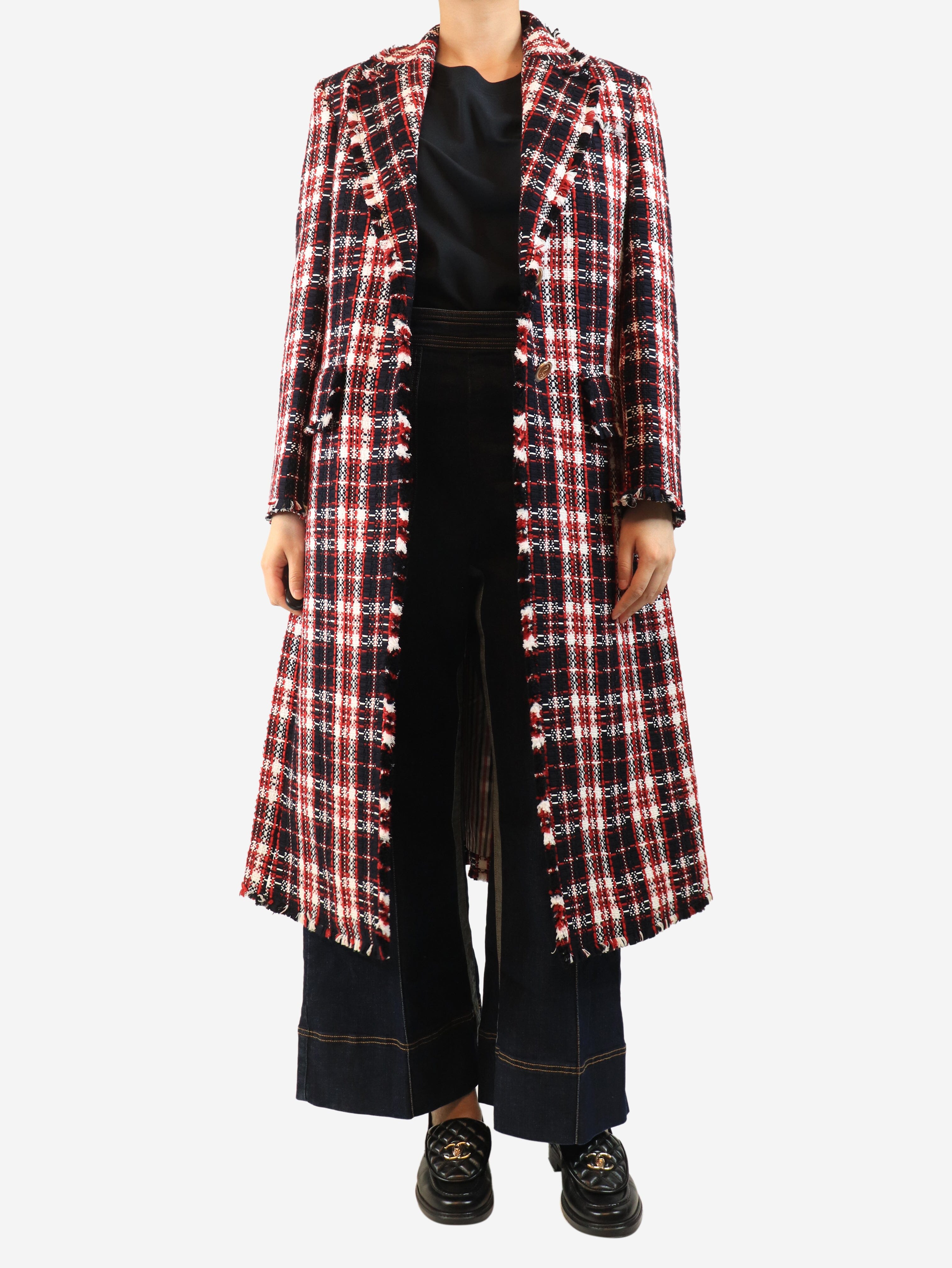 Red tartan check coat - size UK 10 Coats & Jackets Thom Browne 