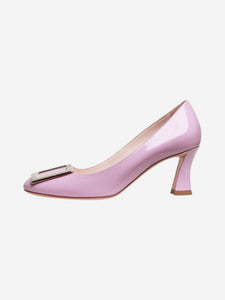 Roger Vivier Lilac patent buckle front block heel pumps - size EU 36