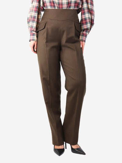 Brown wool suit trousers - size UK 14 Trousers Emilia Wickstead 