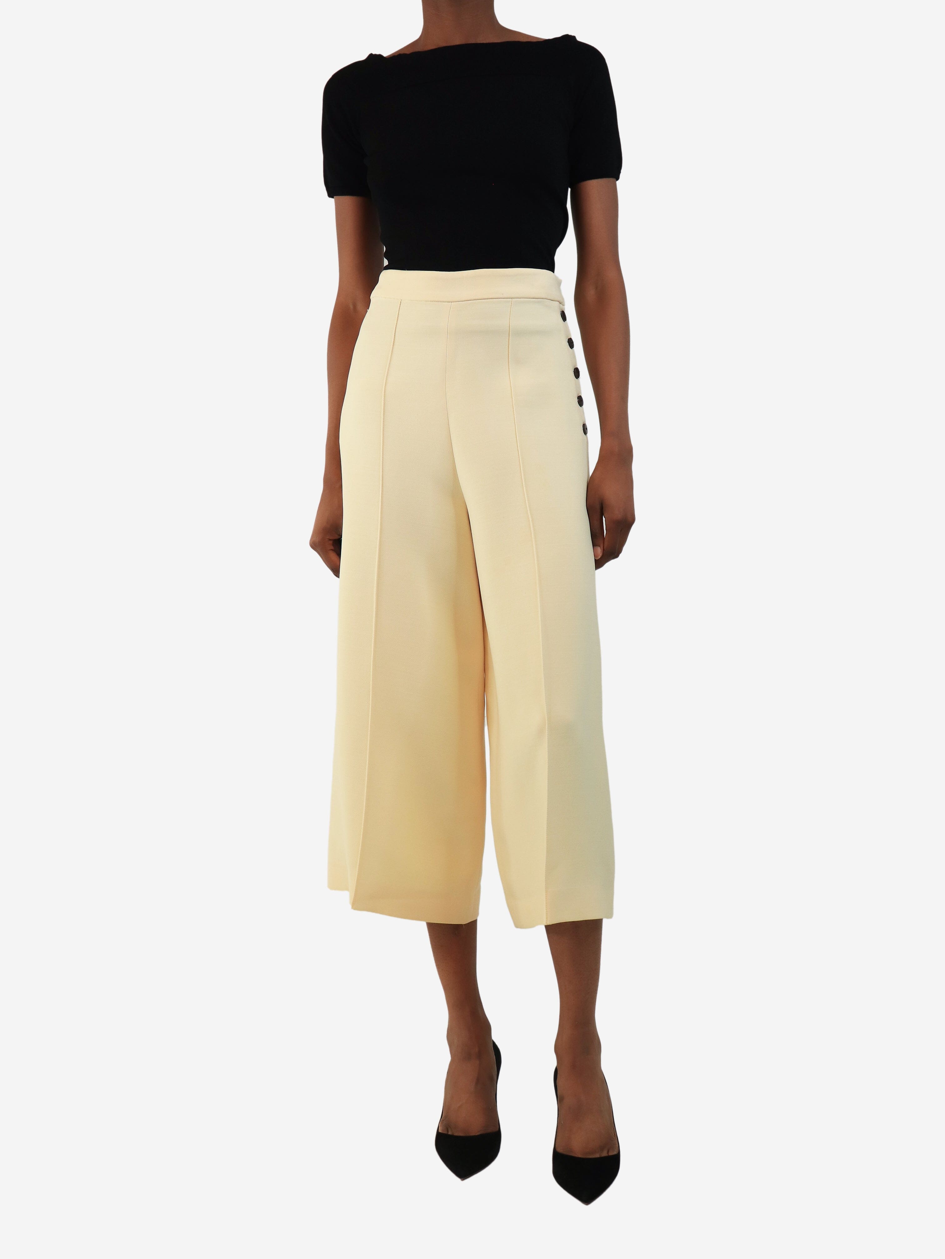 White cropped linen trousers - size XS Trousers Dusan 