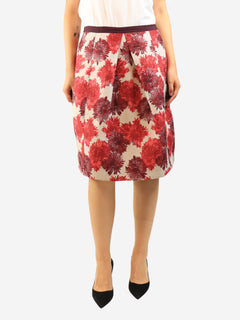 Red floral jacquard skirt - size UK 14 Skirts Weekend Max Mara 