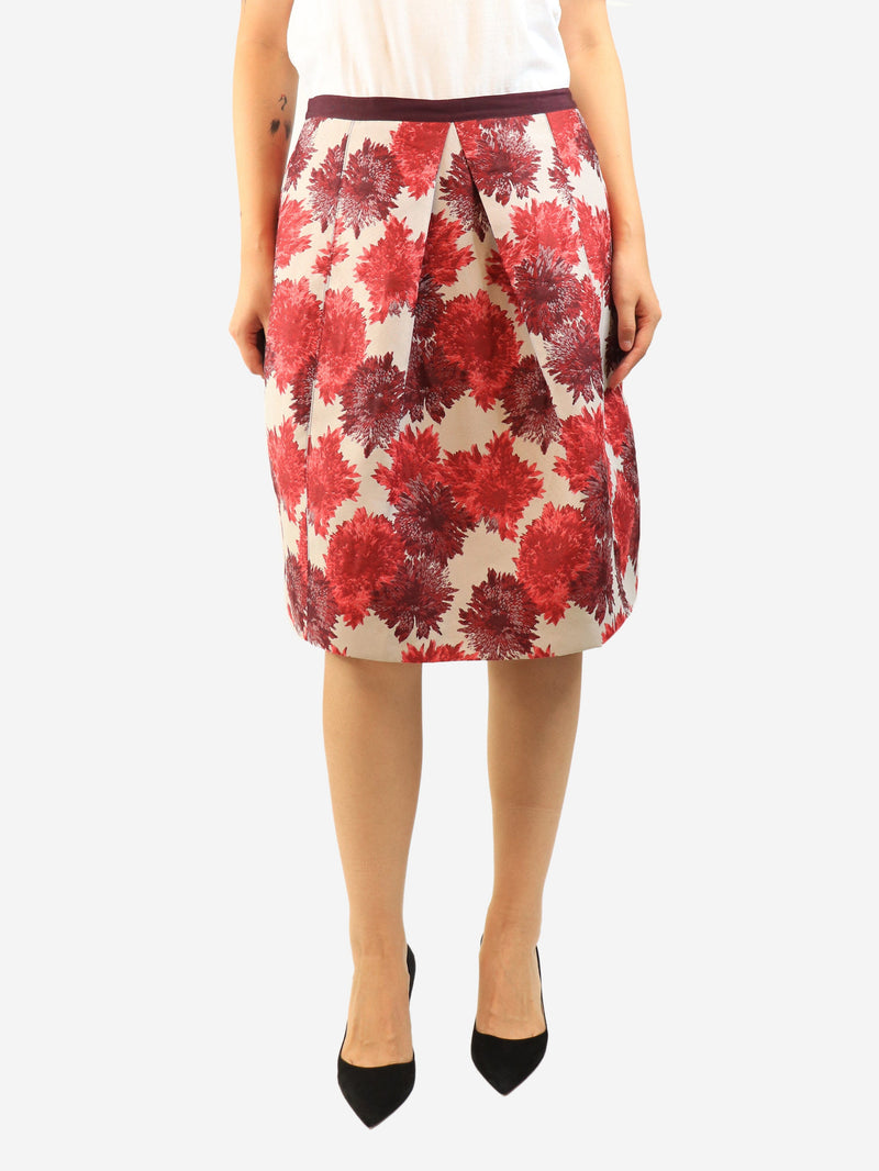 Red floral jacquard skirt - size UK 14 Skirts Weekend Max Mara 