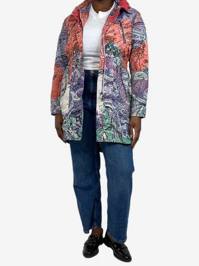 Etro Multi printed hooded windbreaker coat - size UK 12 Coats & Jackets Etro 