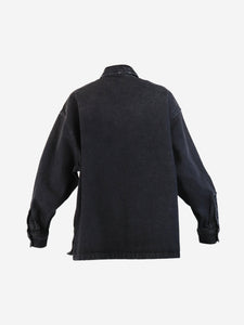 Prada Dark grey logo denim jacket - size UK 4