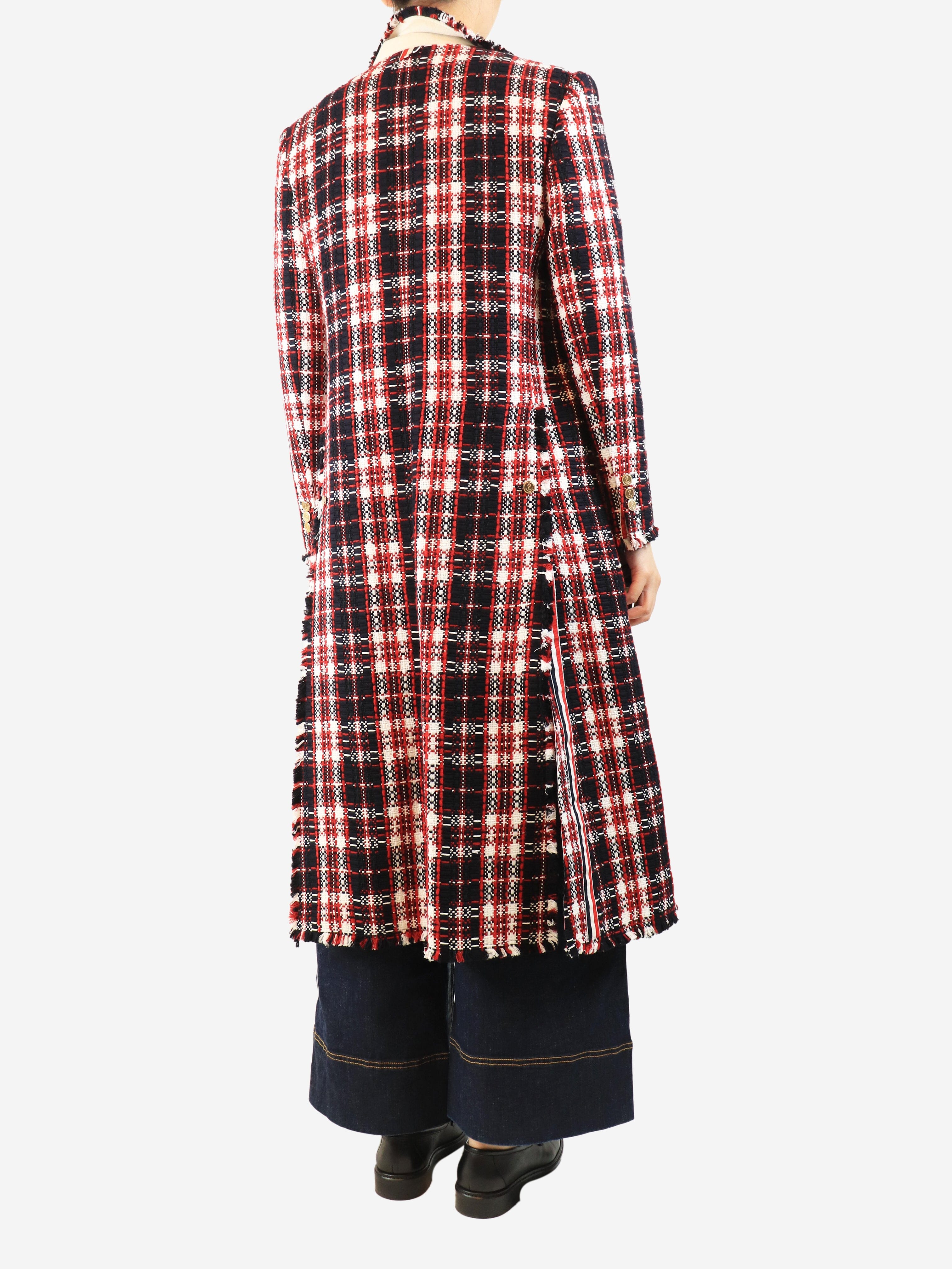 Red tartan check coat - size UK 10 Coats & Jackets Thom Browne 