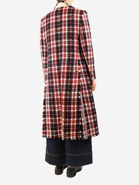 Red tartan check coat  - size UK 10 alternate image