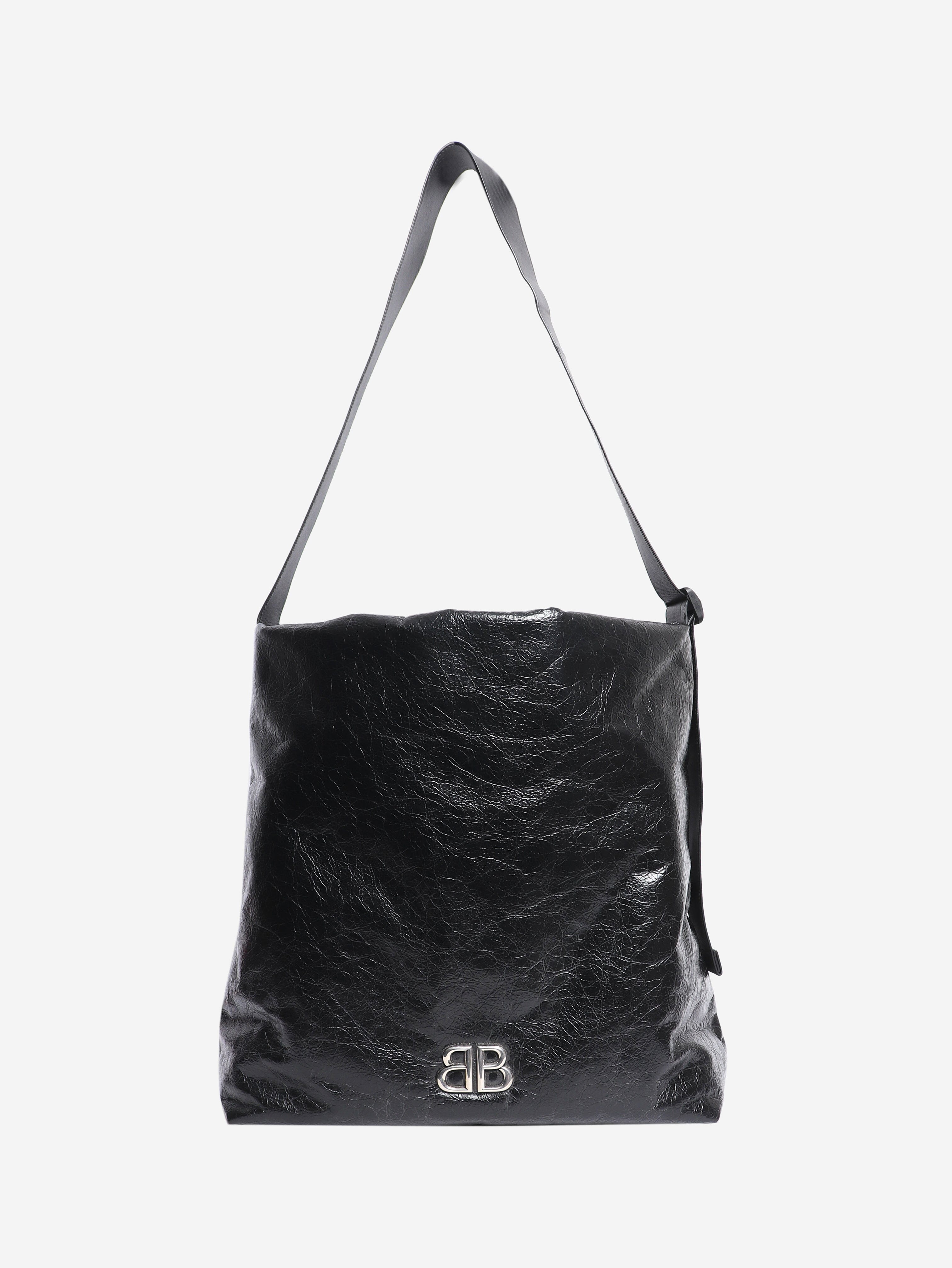 Black crinkled leather tote bag Tote Bags Balenciaga 