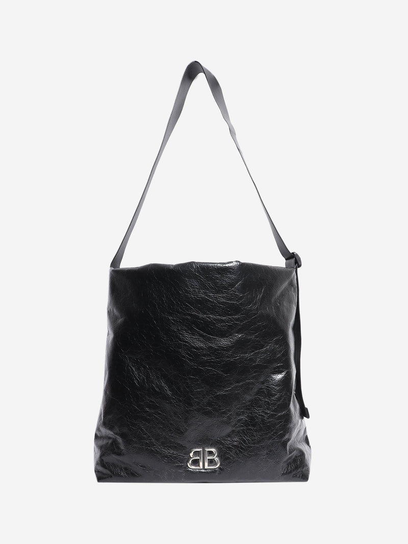 Black crinkled leather tote bag Tote Bags Balenciaga 