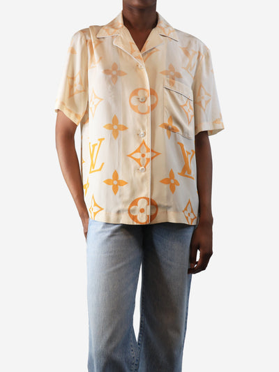 Orange monogram silk top - size UK 6 Tops Louis Vuitton 
