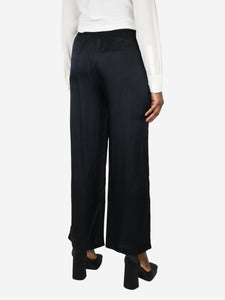 Aspesi Black elasticated satin trousers - size UK 12
