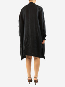 Black linen shirt dress - size S Dresses Eskandar 