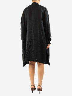 Black linen shirt dress - size S Dresses Eskandar 