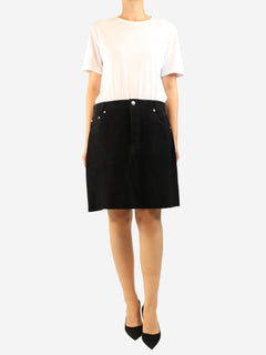 Black suede skirt - size UK 12